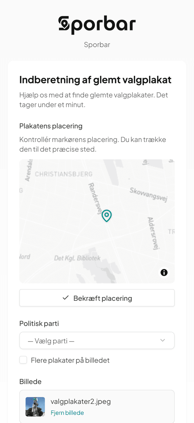 Borgerindberetning på mobil